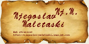Njegoslav Maletaški vizit kartica
